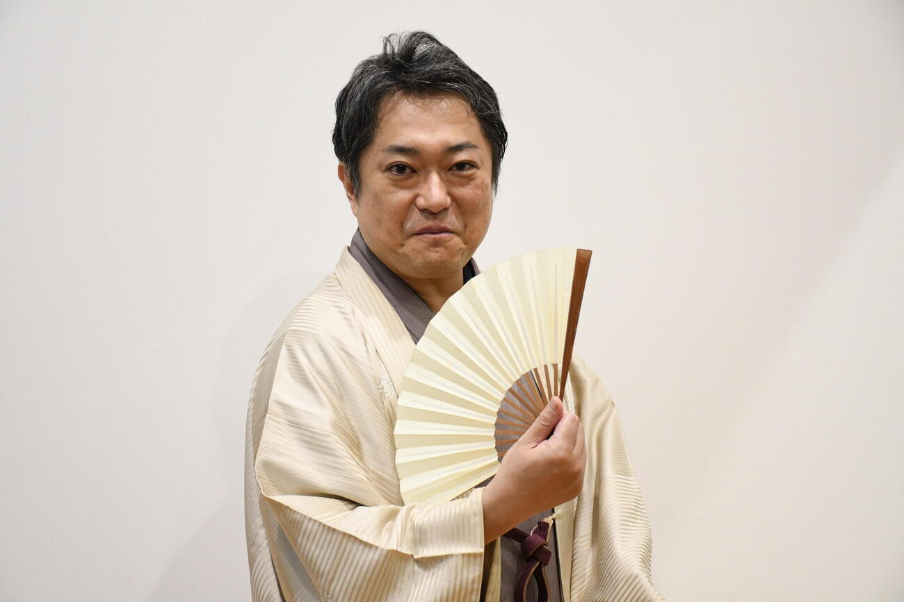 独演会開催に意欲を見せた林家菊丸（撮影・阪口孝志）