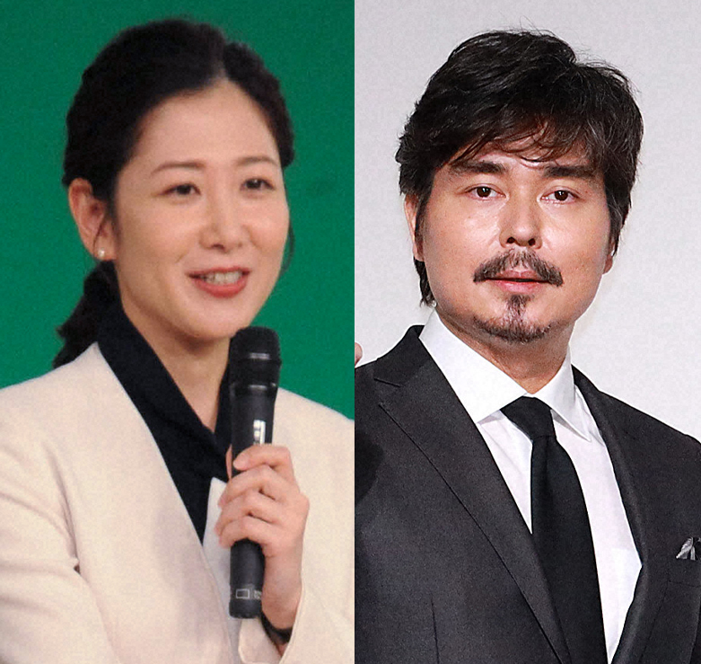小澤征悦（右）と桑子真帆