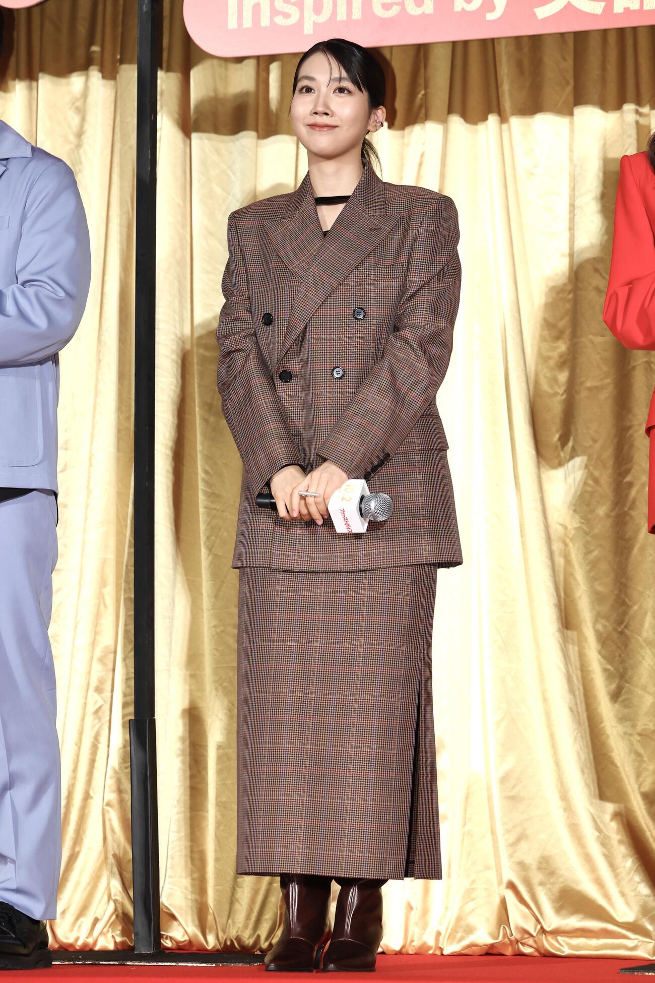 映画「ファーストボイス」完成披露試写会に登壇した松本穂香（撮影・宮地輝）