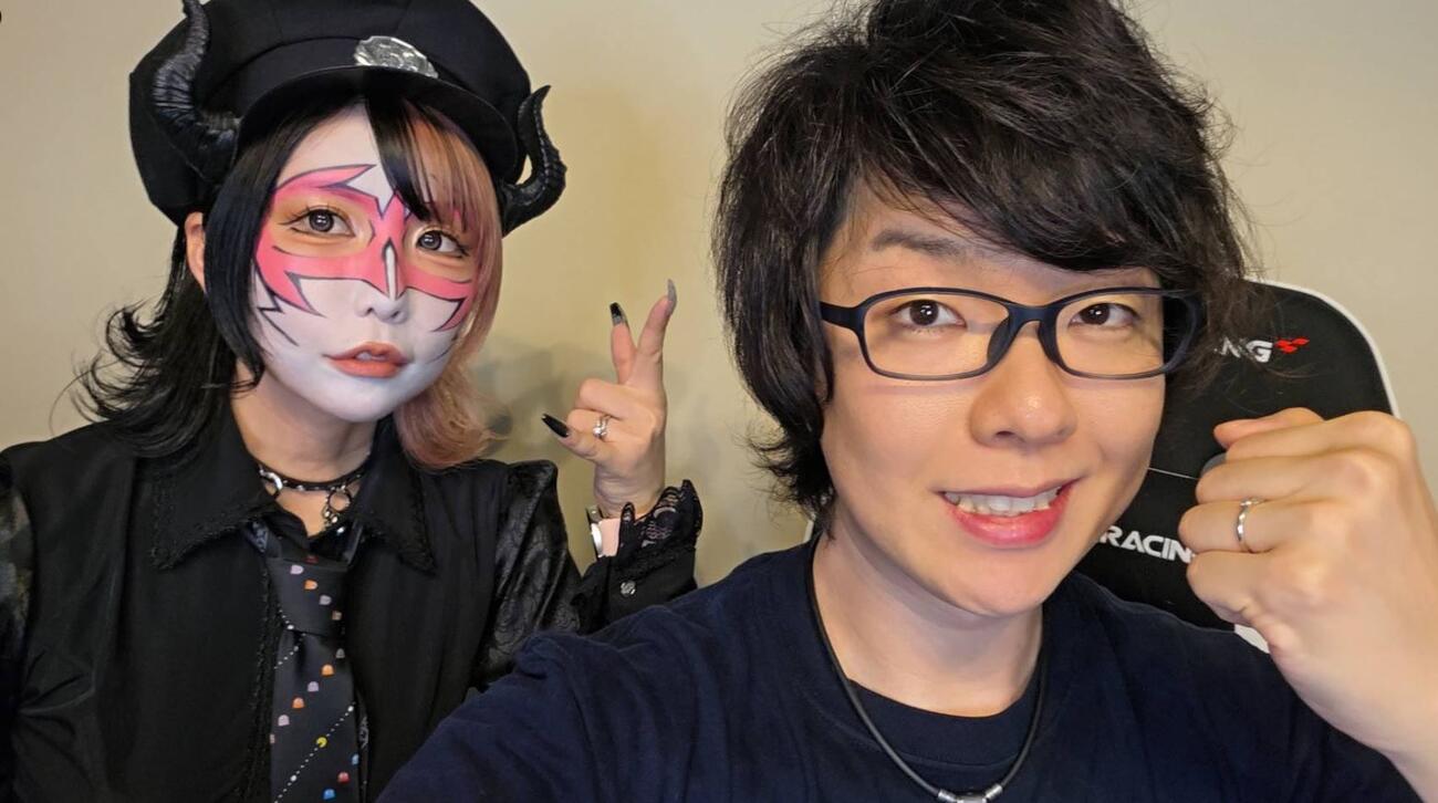 寺井一択と兎味ペロリナ（寺井一択のXから）