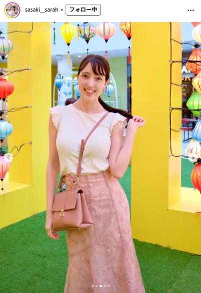 静岡朝日テレビ佐々木沙羅アナのインスタグラムから
