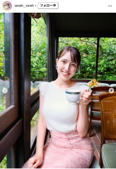 静岡朝日テレビ佐々木沙羅アナのインスタグラムから