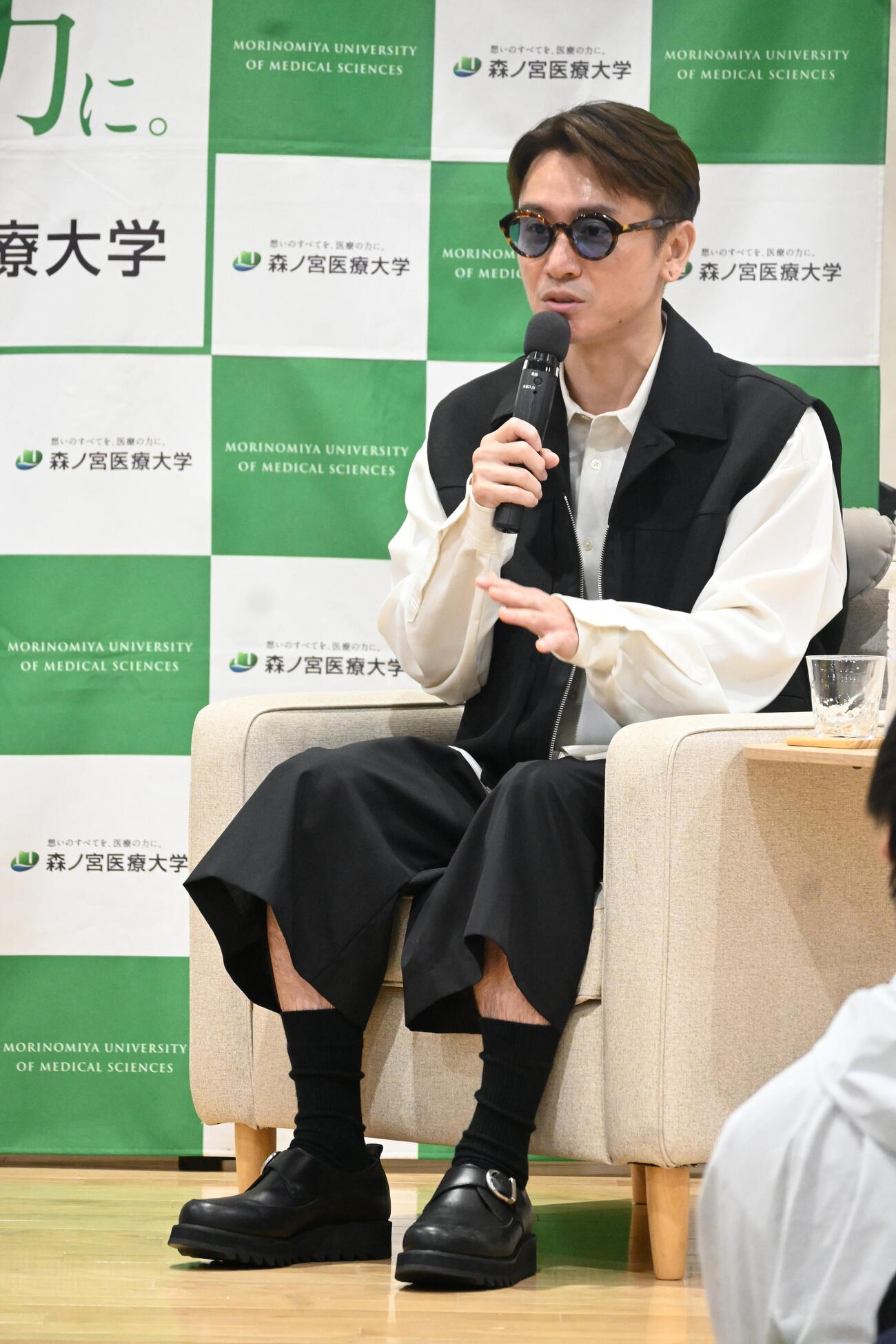 森ノ宮医療大学（大阪市住之江区）で特別講演を行ったSUPER EIGHTの安田章大（撮影・松浦隆司）2026年9月15日、大阪市、撮影・松浦隆司