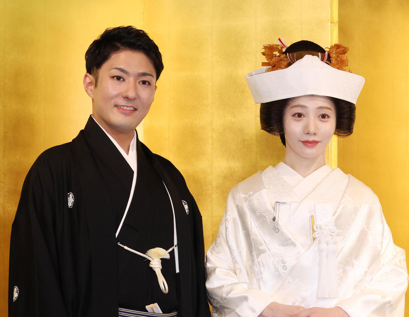 中村橋之助（左）と能條愛未夫妻（2026年撮影）
