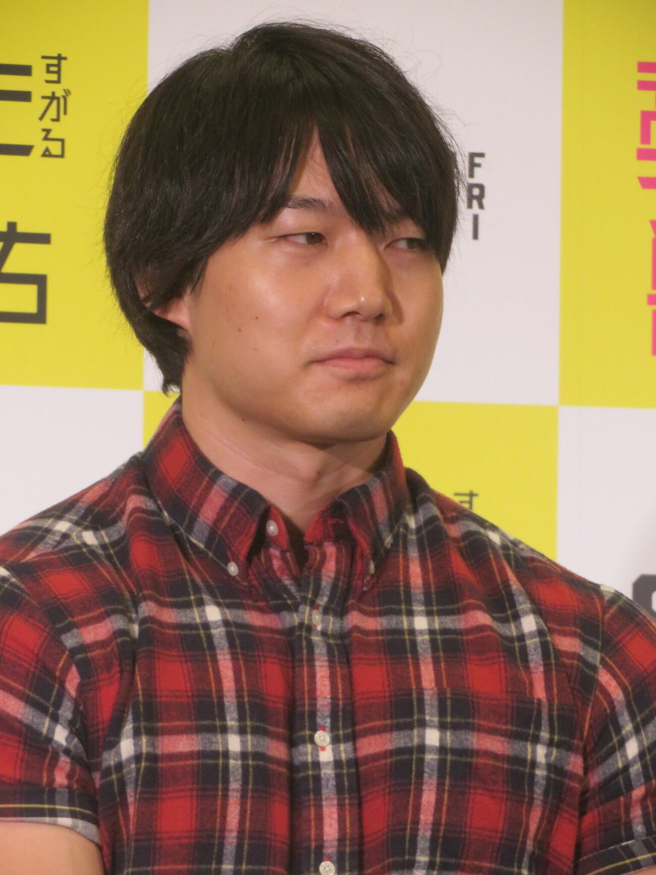 映画「藁にもすがる獣たち」大ヒット祈願イベントに出席した青木マッチョ（撮影・川田和博）