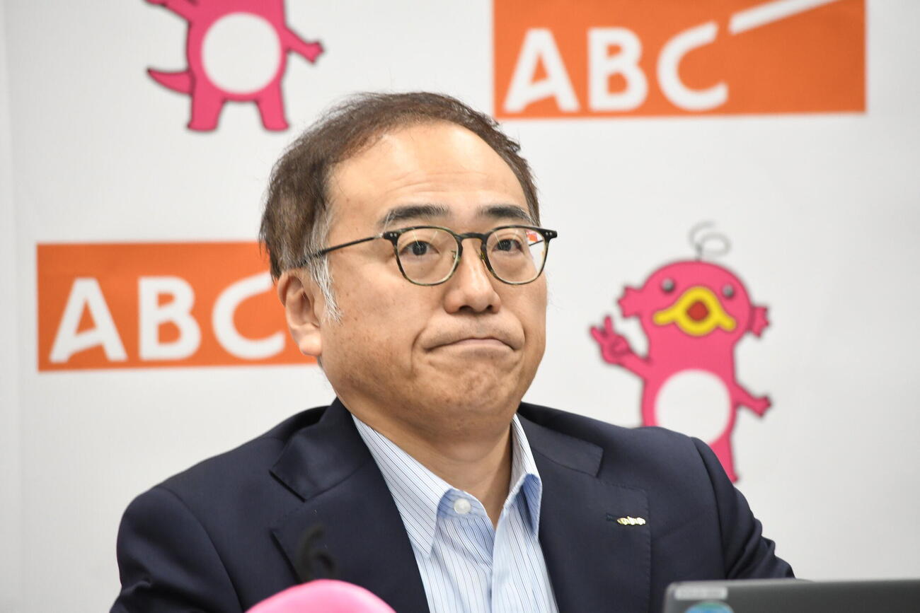 秋の番組改編会見に出席したABCラジオの脇谷秀樹コンテンツデザイン部長（撮影・阪口孝志）