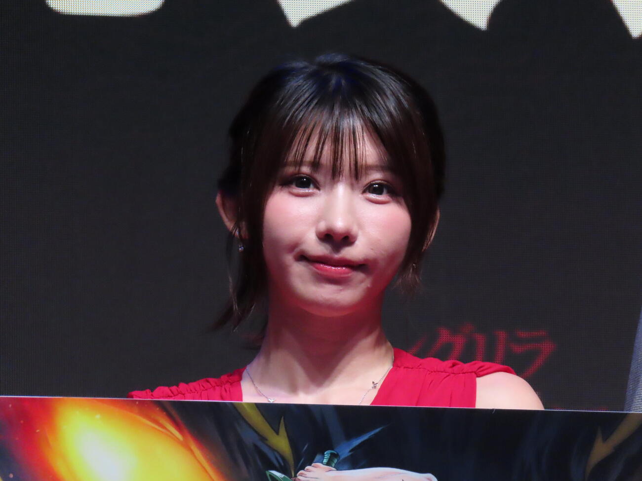 東京ゲームショウ2026のネットマーブルブースに登壇したえなこ（撮影・鎌田良美）