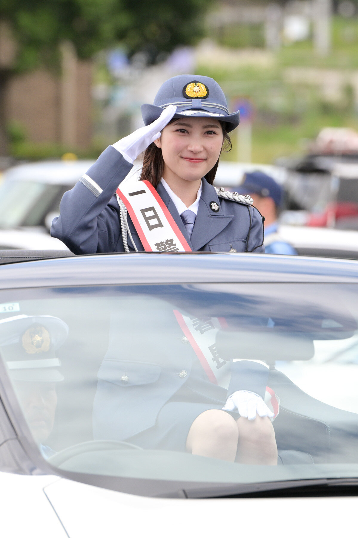 神奈川・厚木警察署管内で一日警察署長を務めた井頭愛海
