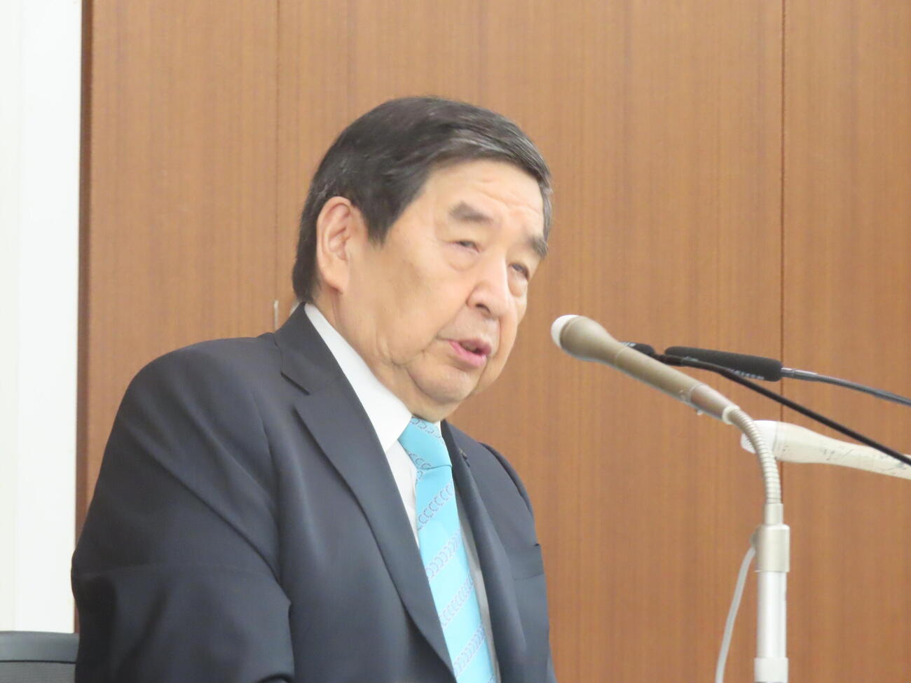一般財団法人日本民間放送連盟の定例会見に出席した早河洋会長