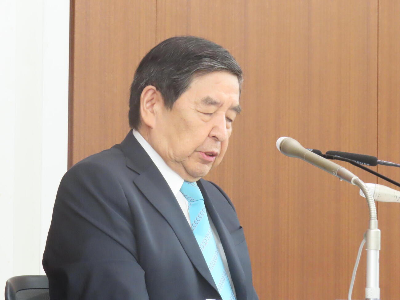 一般財団法人日本民間放送連盟の定例会見に出席した早河洋会長