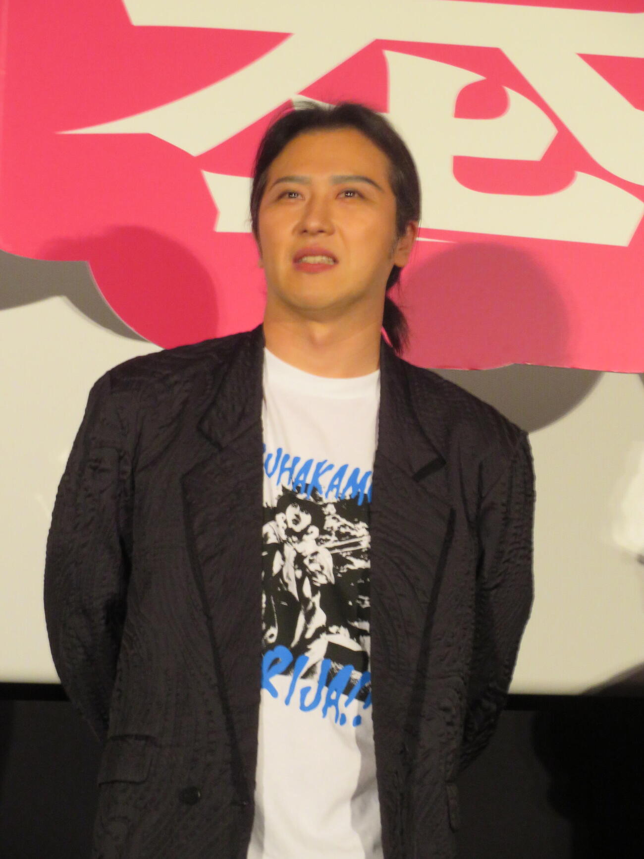 映画「八つ墓村」初日舞台あいさつに登壇した尾上松也（撮影・村上幸将）
