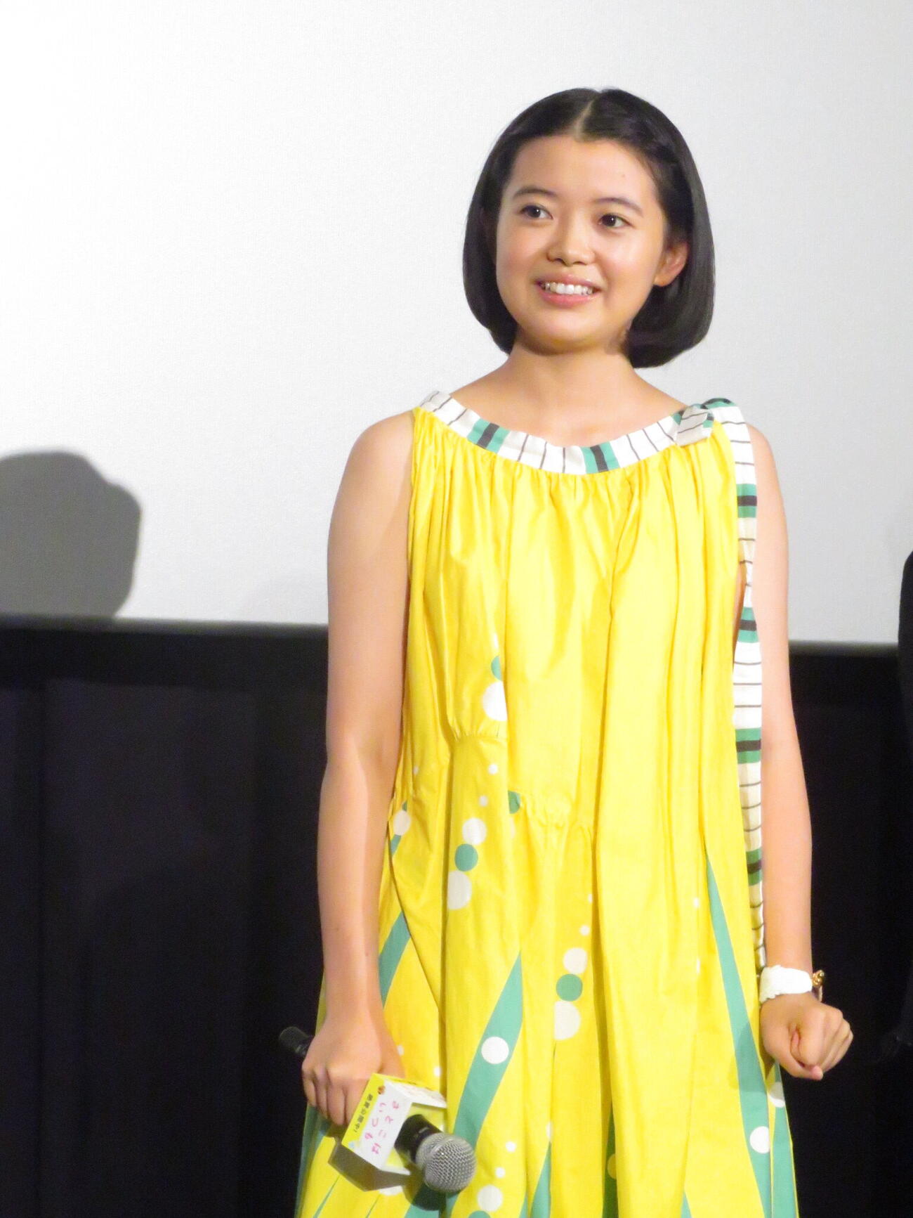 「さとこはいつも」の公開初日舞台あいさつを行った姫野花春