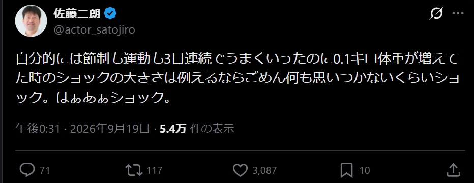 佐藤二朗のXから