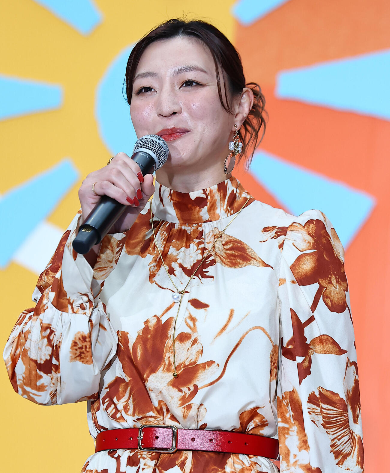 「TBS SPORTS　＆　VIVANT PARK」オープニングステージ」に登場した角田夏実（撮影・野上伸悟）