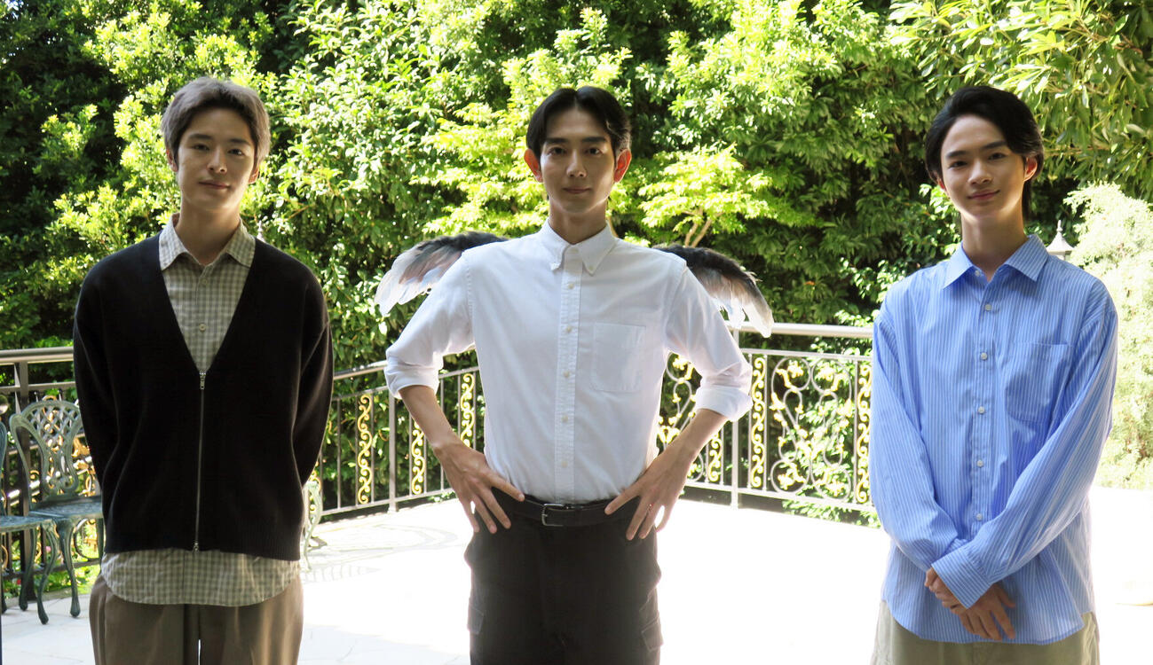 BS－TBSドラマ「天狗の台所　Season3」記者発表会。左から、塩野瑛久、駒木根葵汰、越山敬達