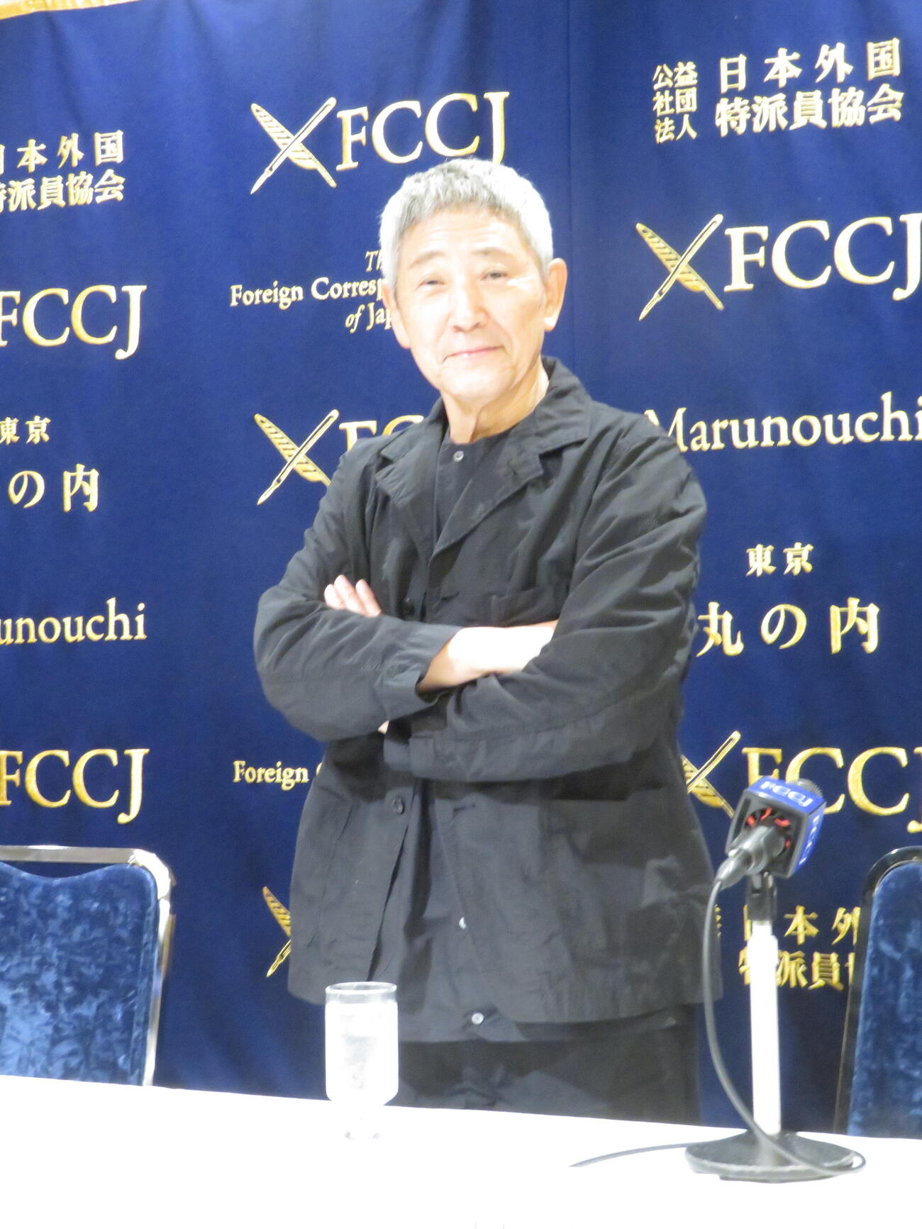 主演ドラマ「深夜食堂」新シリーズ放送を前に、日本外国特派員協会で会見を開いた小林薫（撮影・村上幸将）