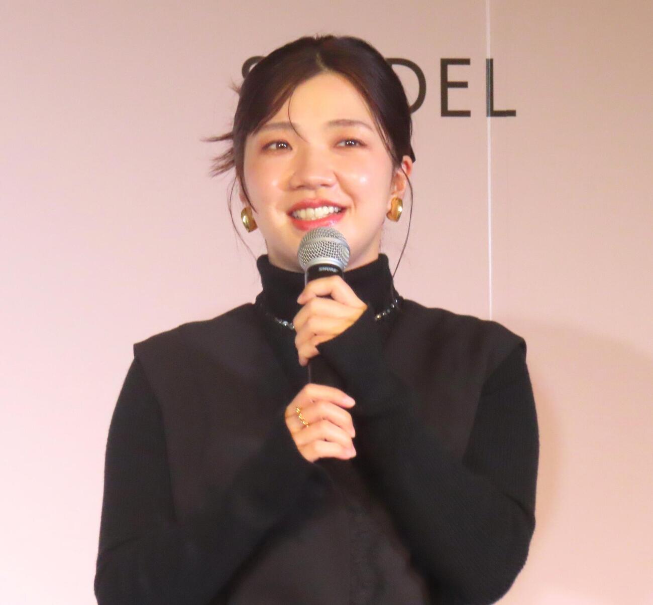 「SNIDEL」アンバサダー就任記念イベントに出席した福田麻貴（撮影・会田京叶）