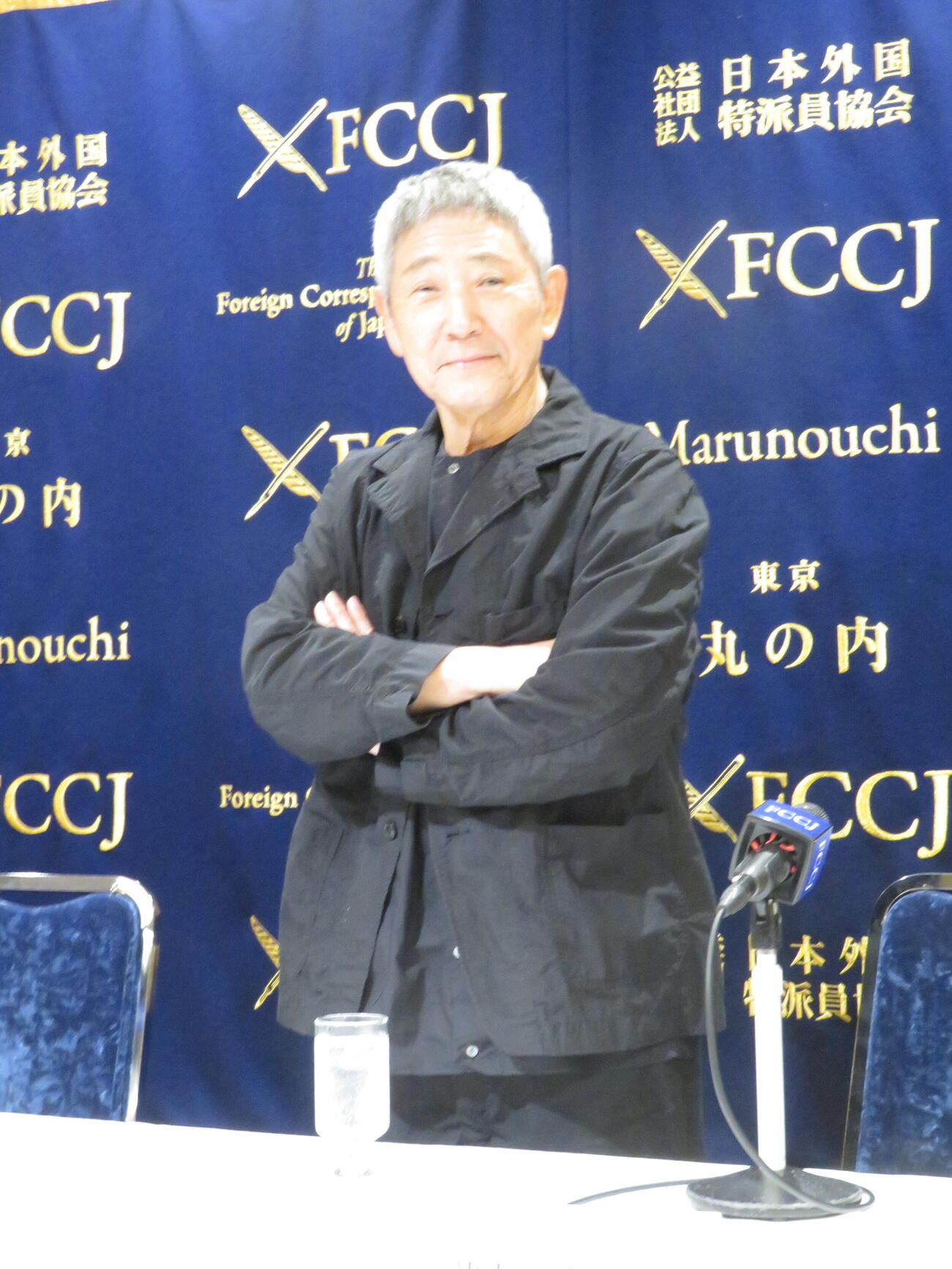 主演ドラマ「深夜食堂」新シリーズ放送を前に、日本外国特派員協会で会見を開いた小林薫（撮影・村上幸将）