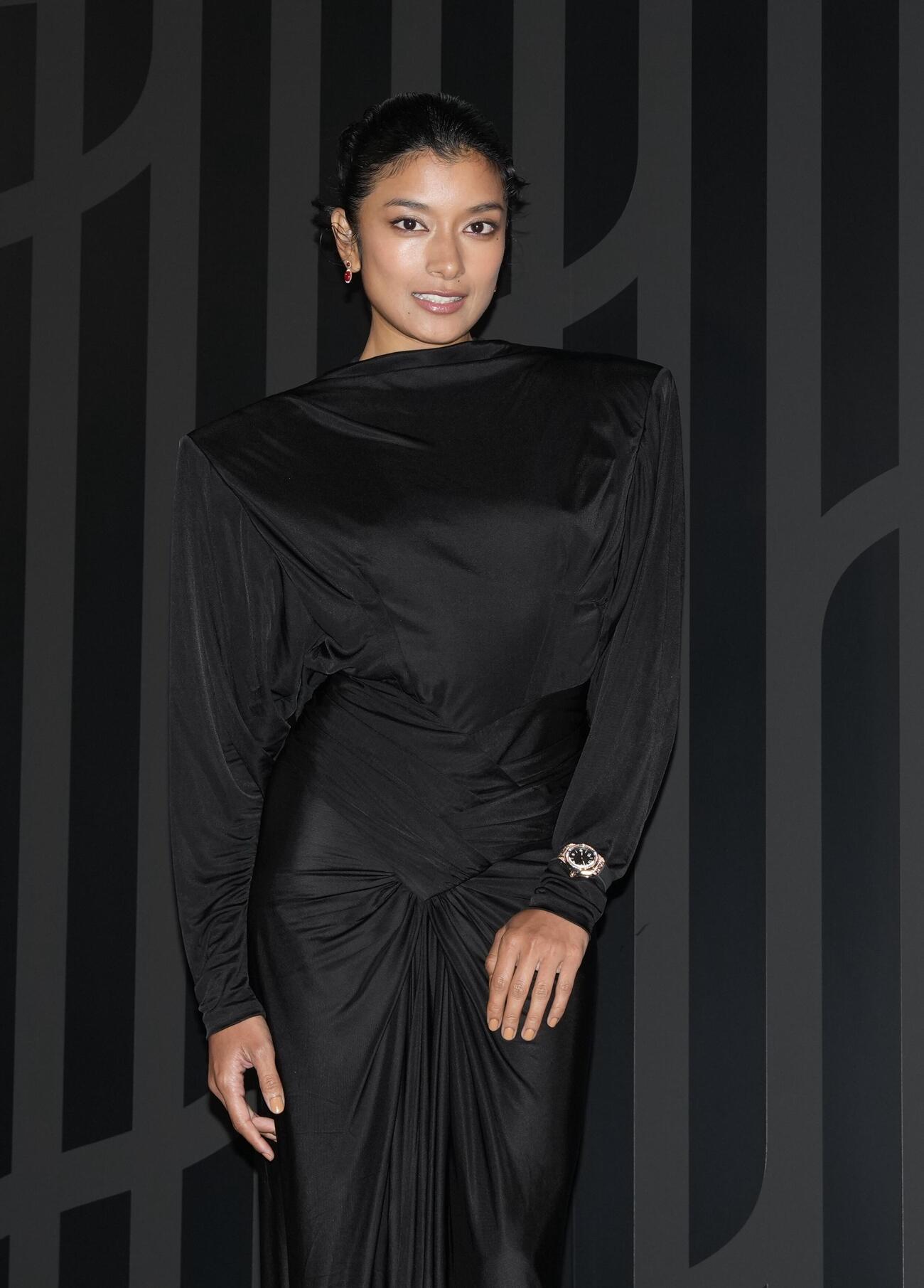 「HUBLOT NIGHT」フォトコールでポーズを決めるローラ（撮影・小島史椰）