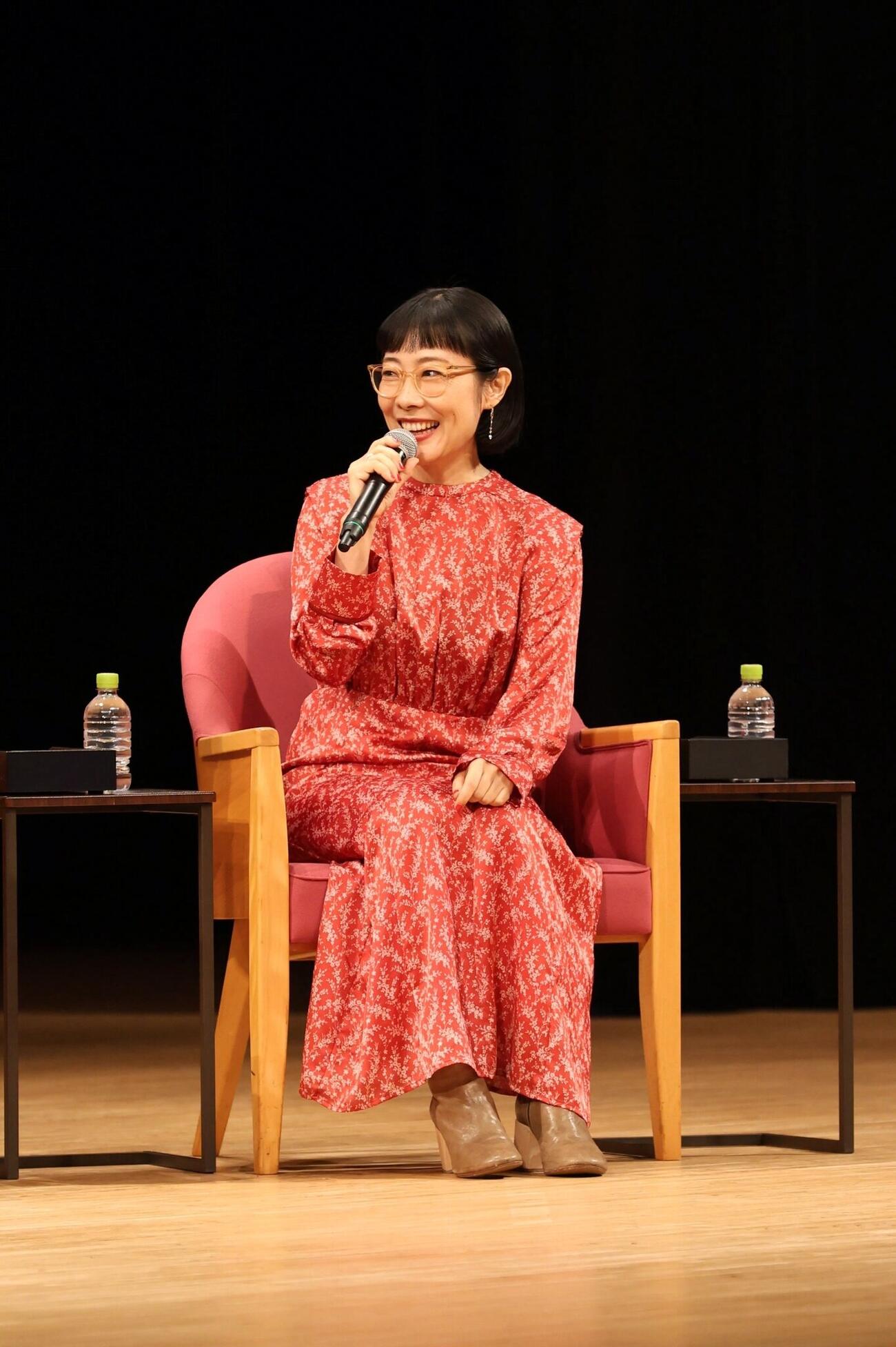 NHK連続テレビ小説「ブラッサム」のパブリックビューイングに参加した山田真歩