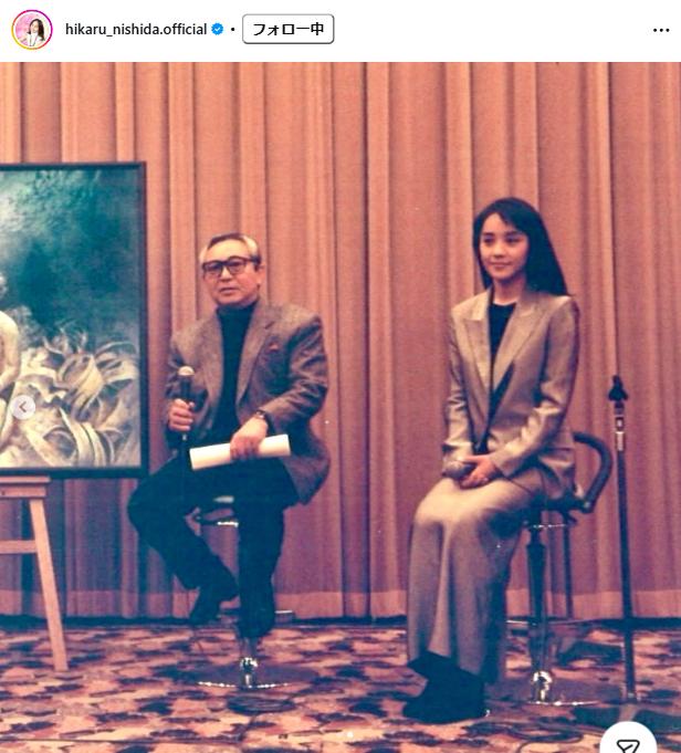 倉本聰さんと2ショット（西田ひかるのインスタグラムから）