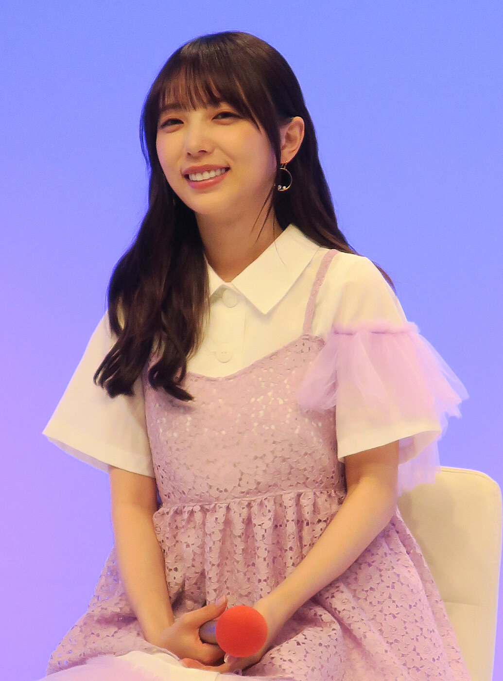 テレビ東京系ドラマNEXT「溺愛カレシの作り方～セから本命になる女の子の話～」記者会見に登壇した主演の与田祐希。