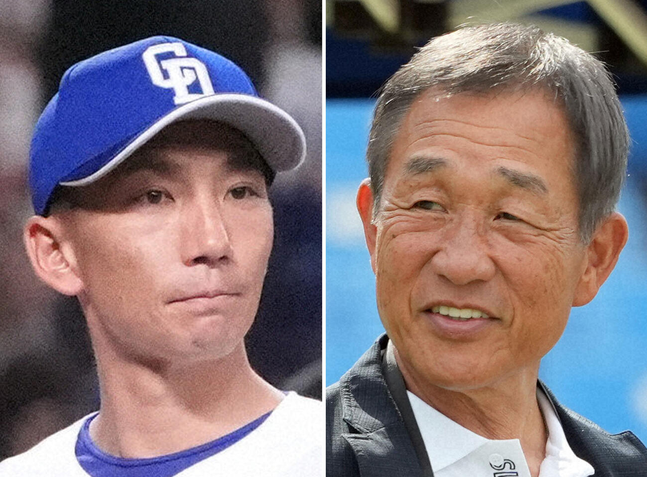 左から中日嶋ヘッド、辻発彦氏