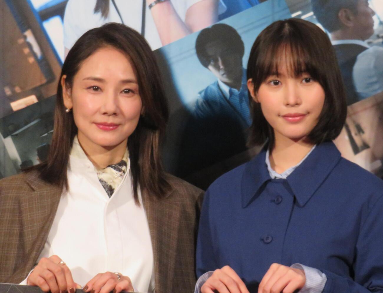 ドラマ「会社員」の取材会を行った吉田羊（左）と南沙良（撮影・松本久）