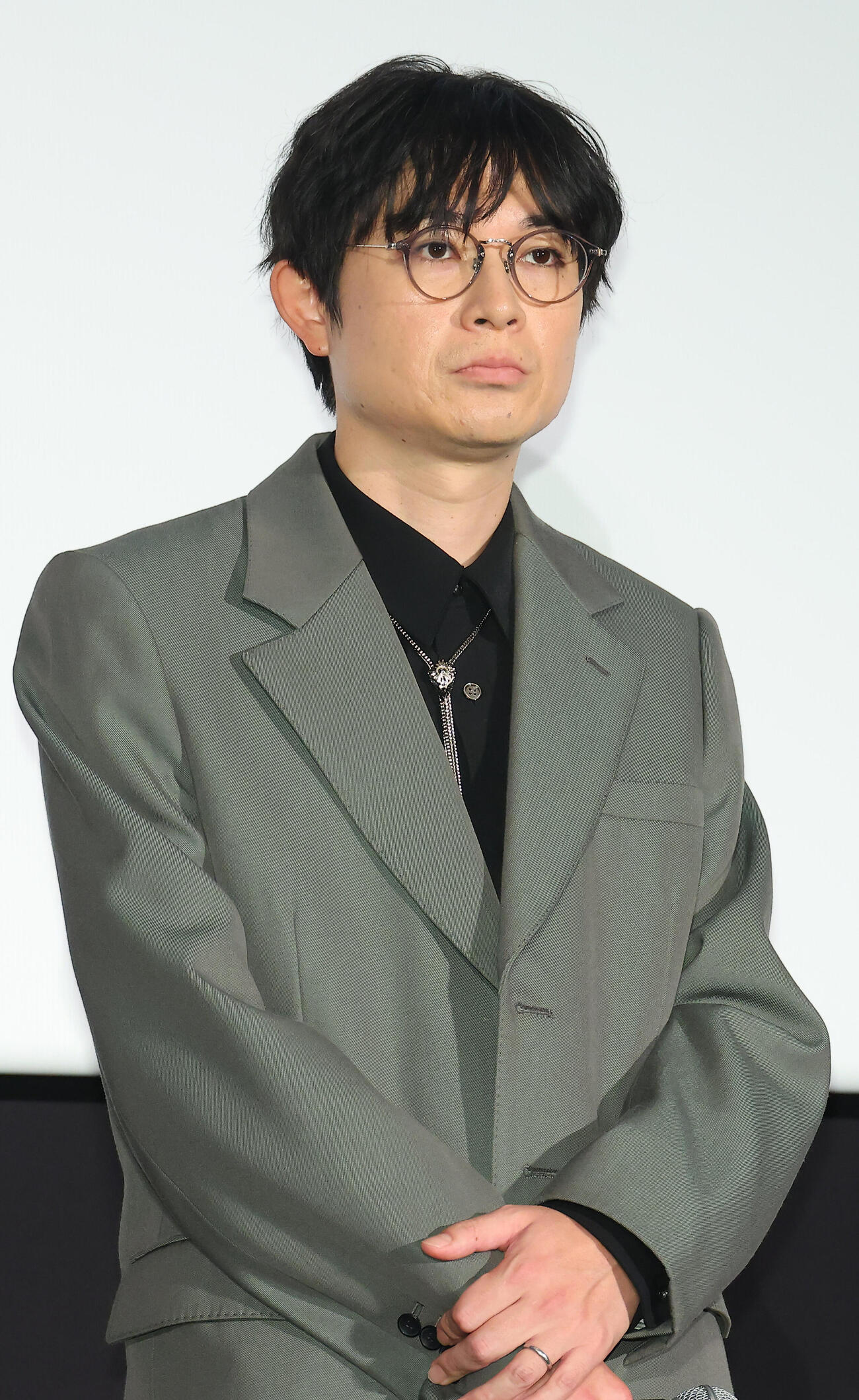 映画「ファーストボイス」初日舞台あいさつを行う水川かたまり（撮影・中島郁夫）
