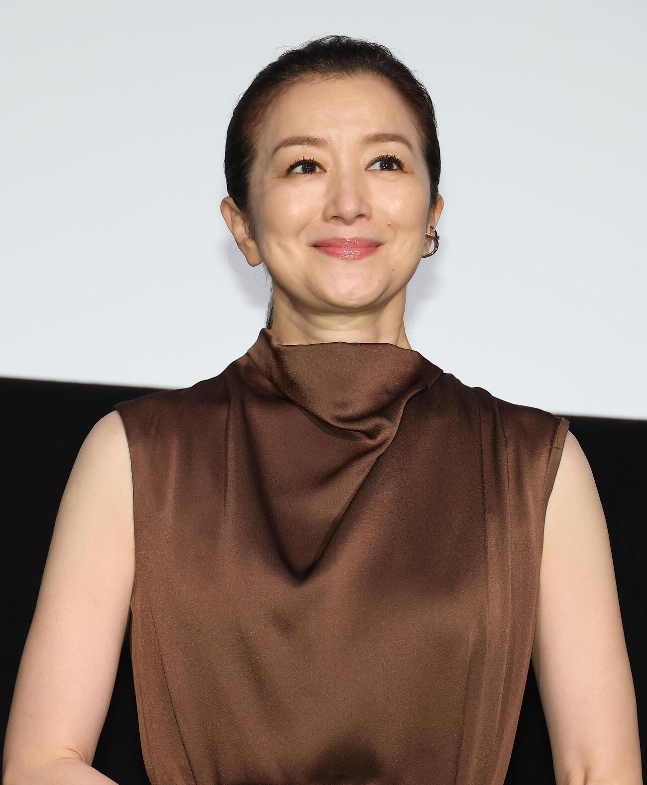 映画「キリコのタクト～YELL～」公開記念上映会舞台あいさつを行う鈴木京香（撮影・中島郁夫）