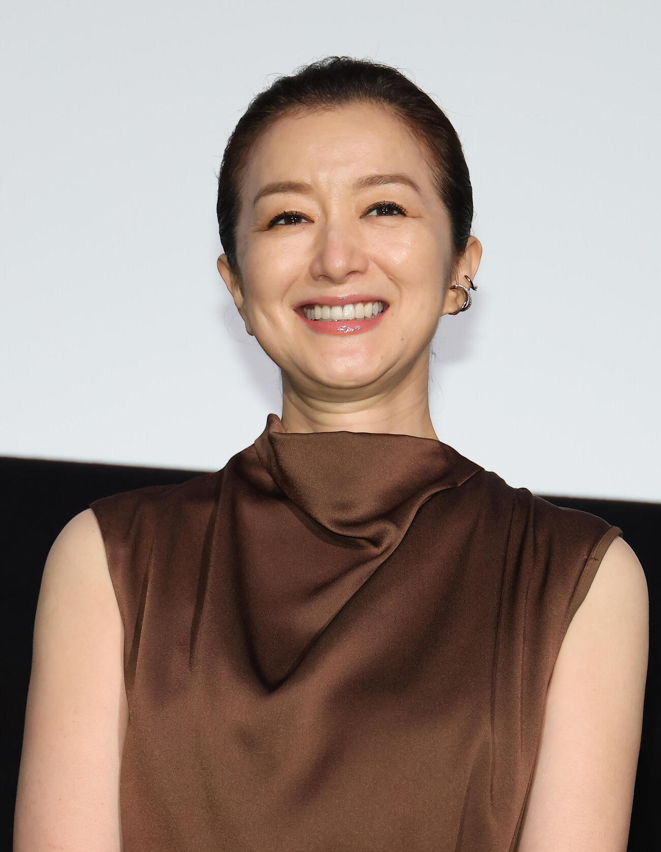 映画「キリコのタクト～YELL～」公開記念上映会舞台あいさつを行う鈴木京香（撮影・中島郁夫）
