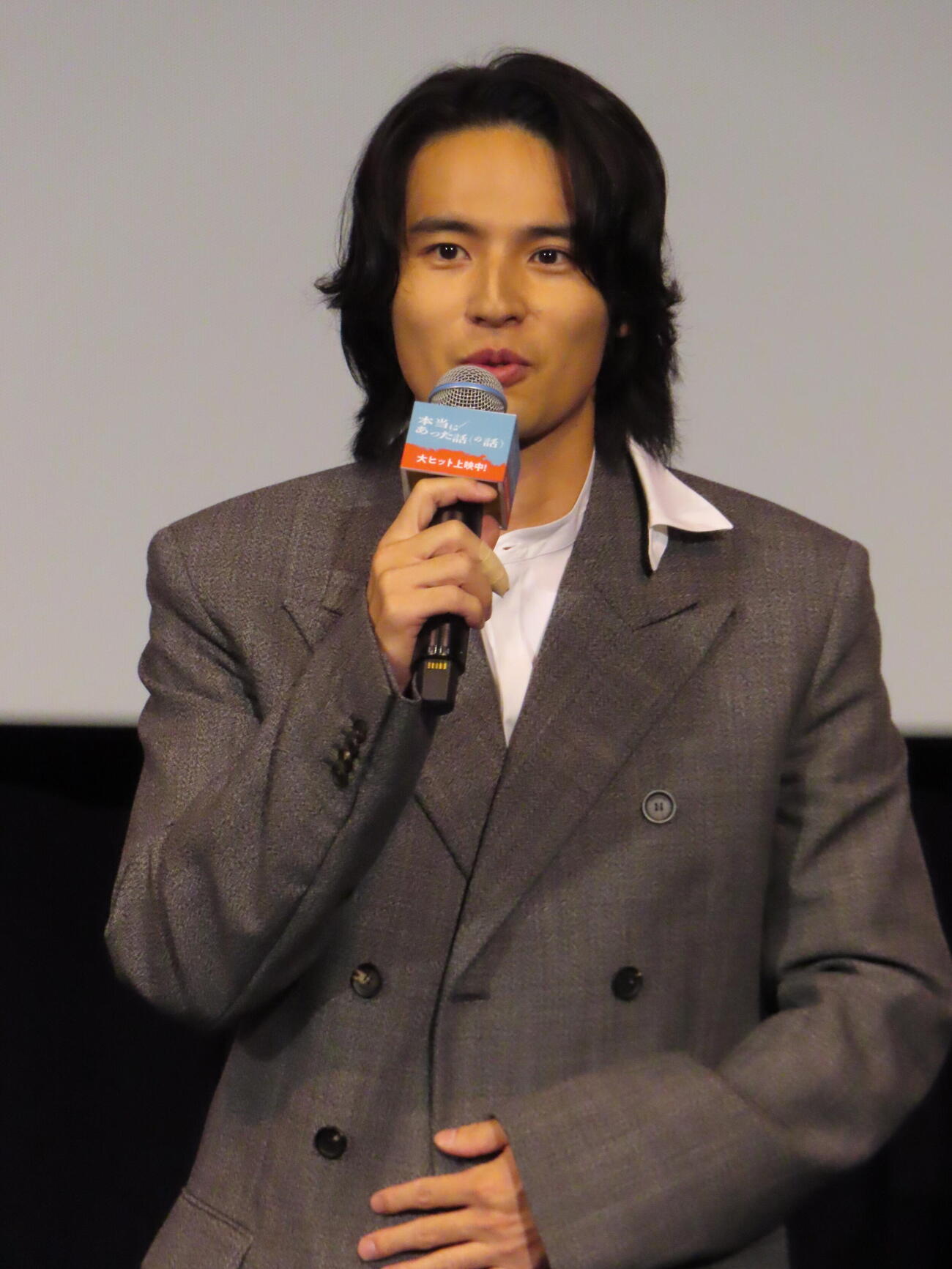 映画「本当にあった話（の話）」公開記念舞台あいさつに登壇した水上恒司（撮影・鎌田良美）