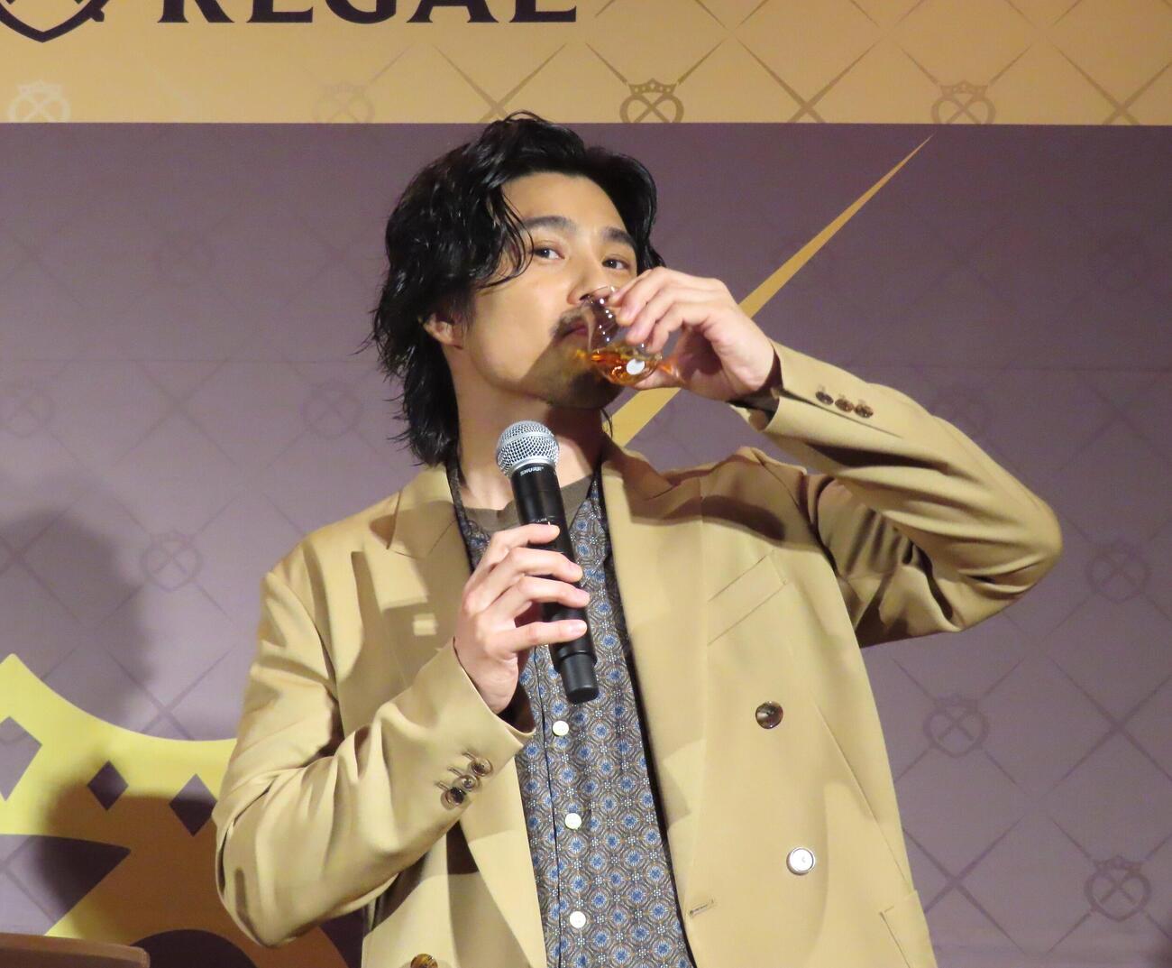 「シーバスリーガル16年シャルル・ルクレール　リミテッドエディション」製品発表会に出席した中尾明慶（撮影・会田京叶）