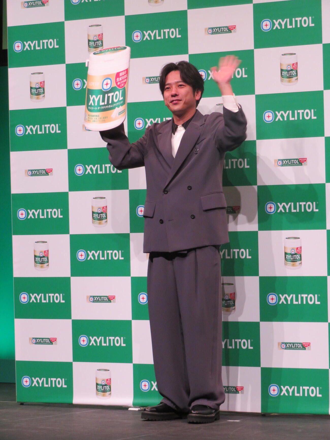 ロッテ・キシリトール30周年新戦略＆新CM発表会に出席した二宮和也（撮影・村上幸将）
