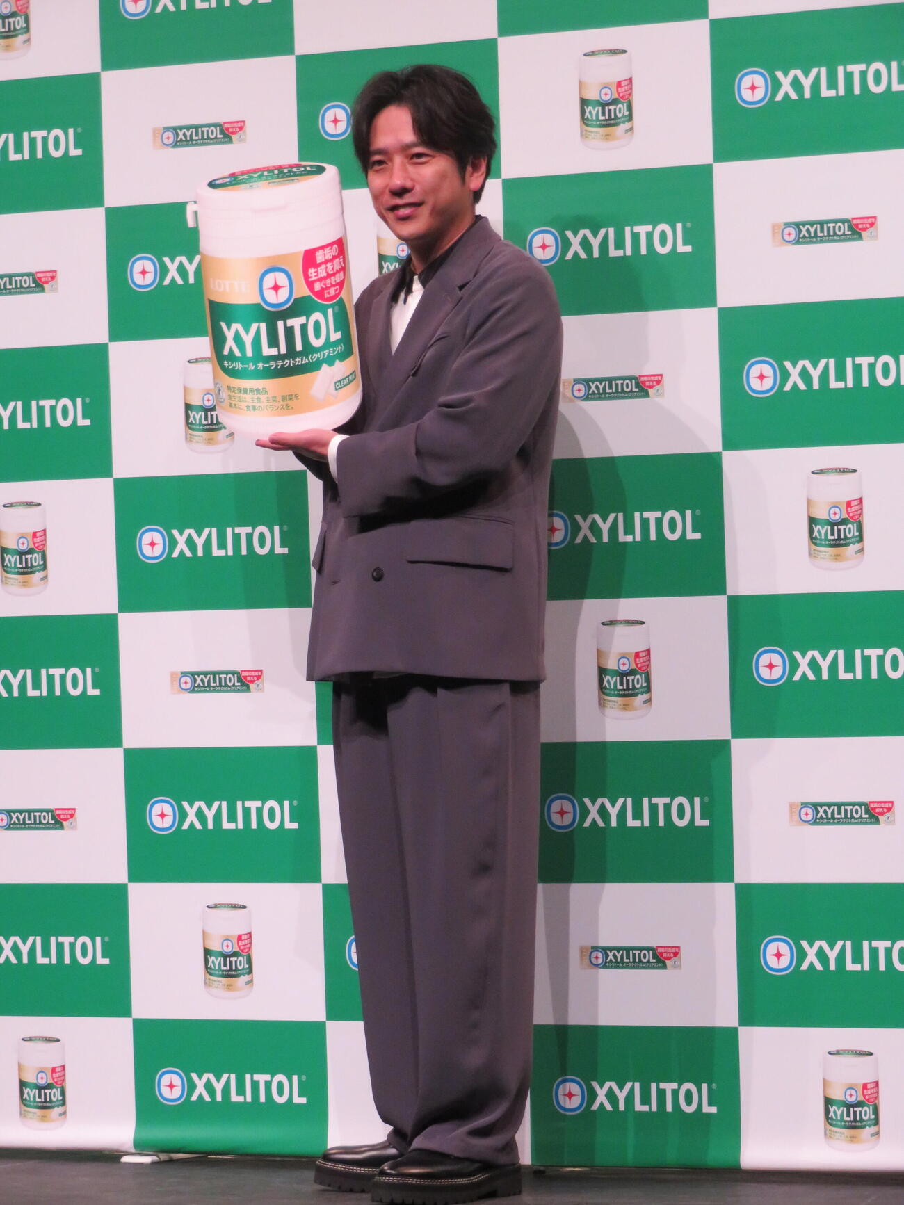 ロッテ・キシリトール30周年新戦略＆新CM発表会に出席した二宮和也（撮影・村上幸将）
