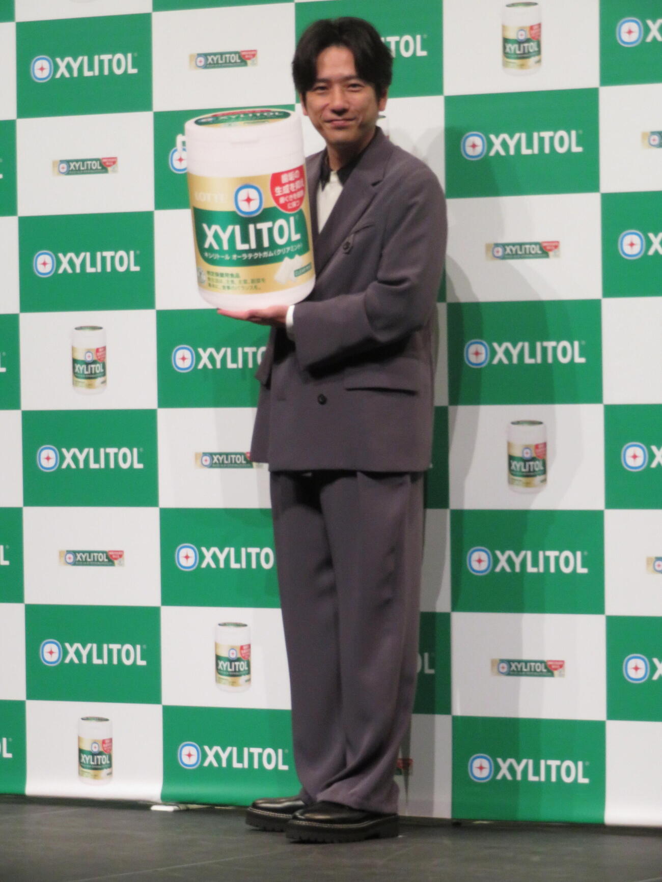 ロッテ・キシリトール30周年新戦略＆新CM発表会に出席した二宮和也（撮影・村上幸将）
