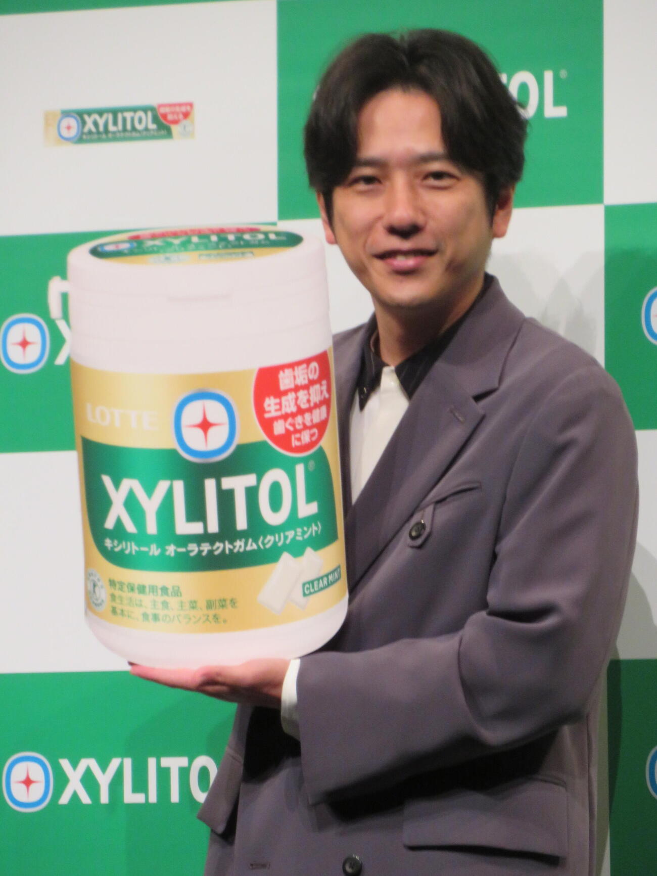 ロッテ・キシリトール30周年新戦略＆新CM発表会に出席した二宮和也（撮影・村上幸将）

