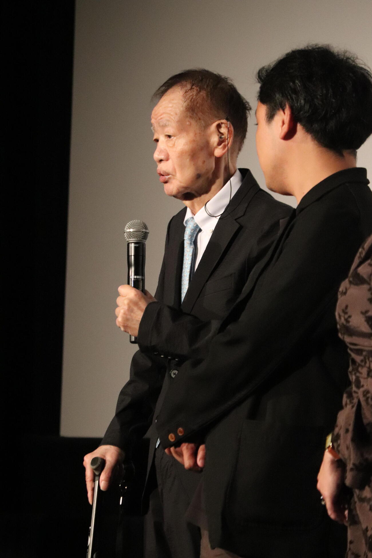 映画「星の教室」完成披露上映会に登壇した角川春樹総監督