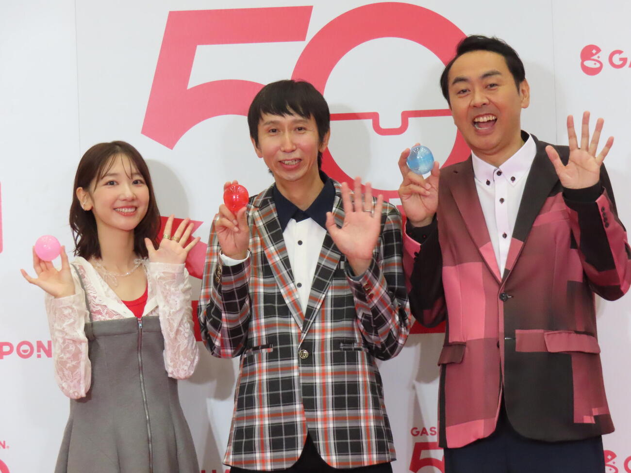 「ガシャポン50周年発表会」に登壇した柏木由紀（撮影・鎌田良美）