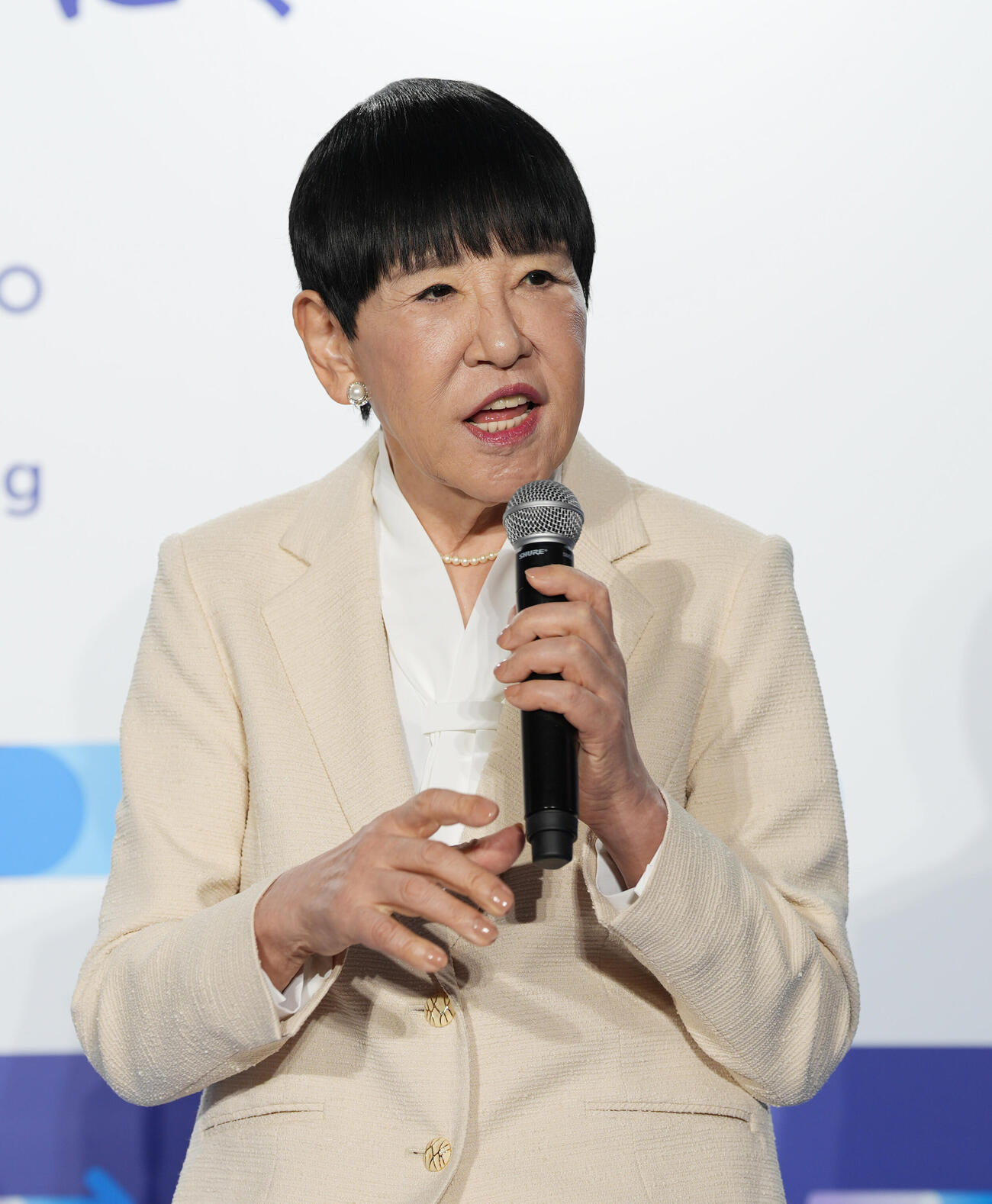 「歩く人生に、つづきを。展」メディア発表会に登壇する和田アキ子（撮影・小島史椰）