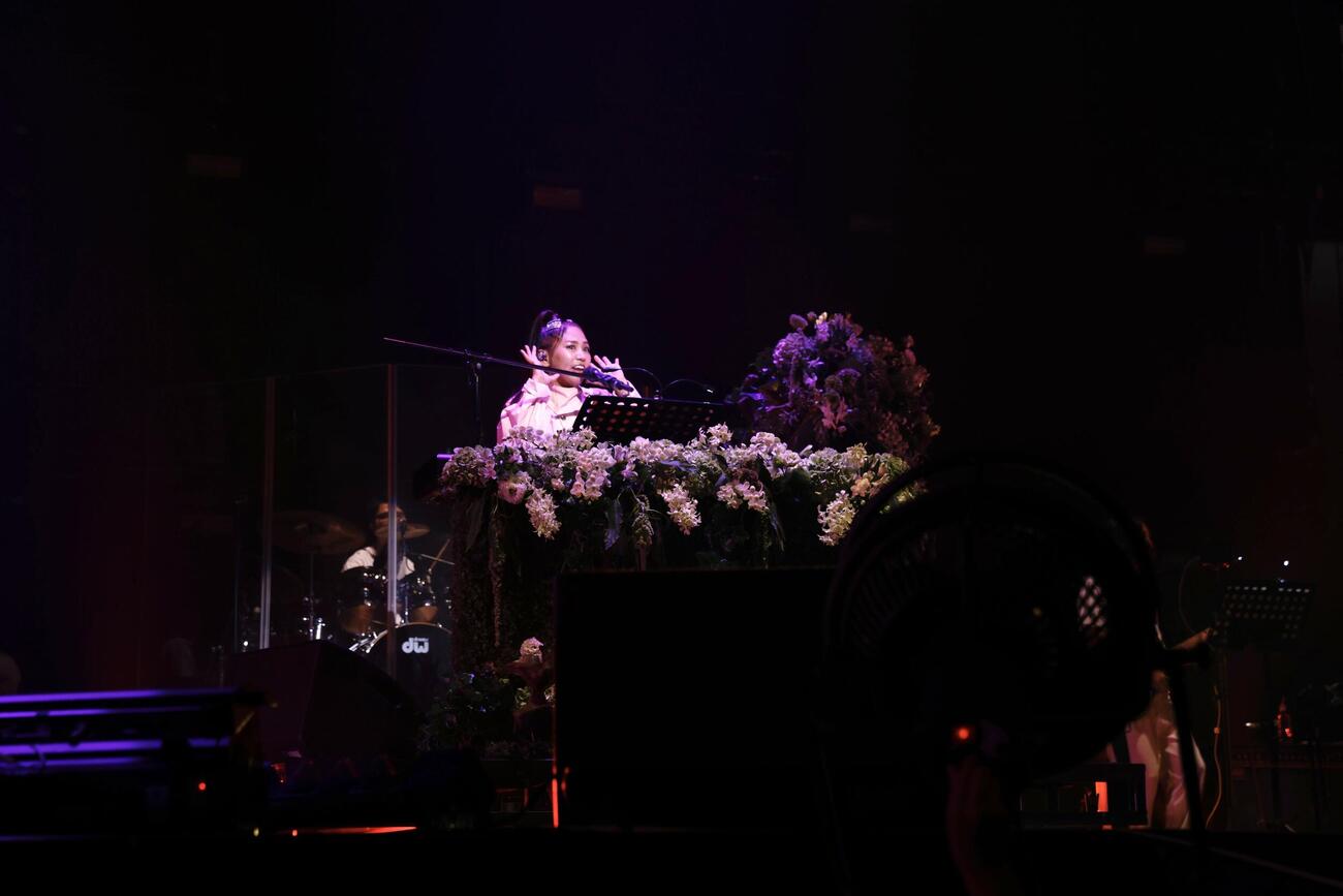 「MINMI LIVE at　日本武道館　～it’s not toolate～」で歌唱するMINMI