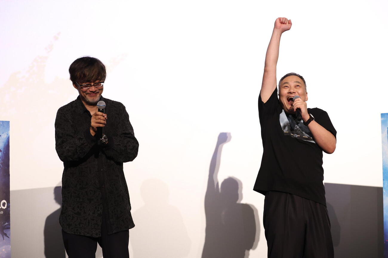 「『ゴジラ－0.0』公開記念『ゴジラ－1.0』IMAX復活上映＆5大都市生中継【－1.0→－0.0ナイト】」に登壇した山崎貴監督（左）と田中美央（C）2026 TOHO