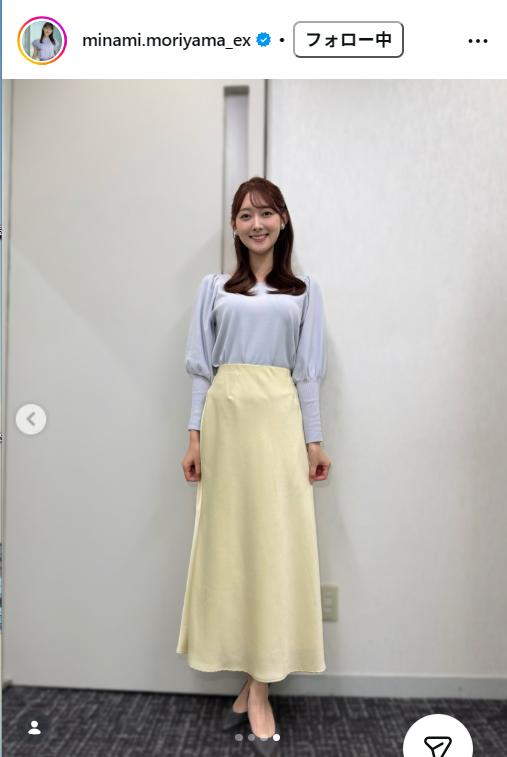 森山みなみアナのインスタグラムから