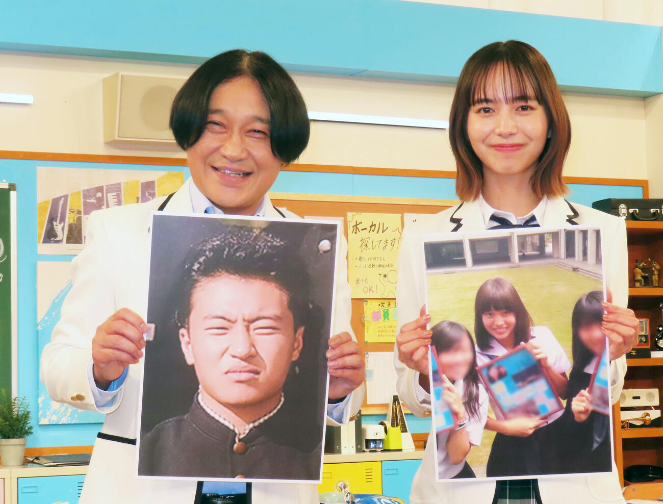 テレビ朝日系新番組「ミュージック甲子園」の囲み取材に出席した永野（左）と井桁弘恵
