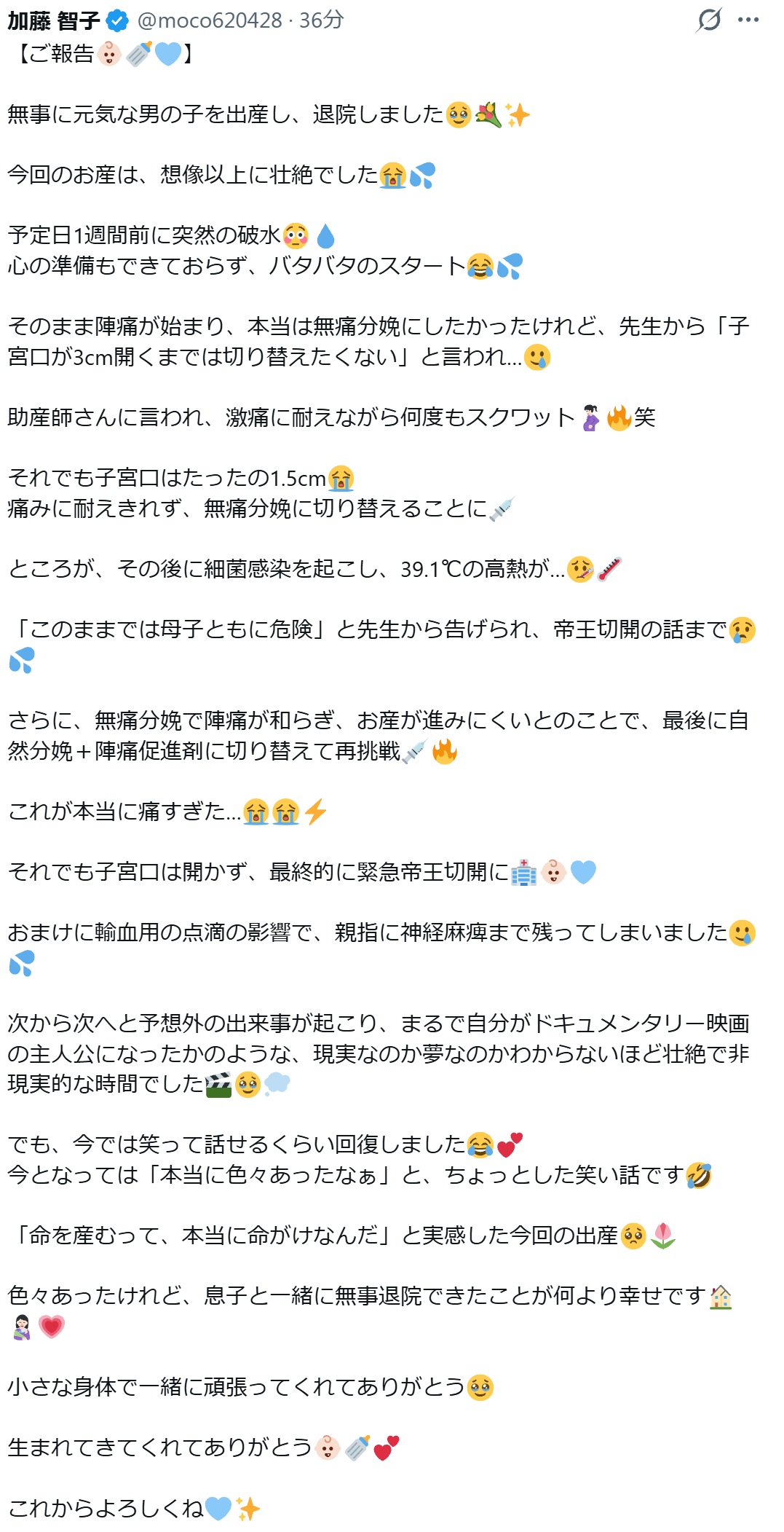 加藤智子のXから