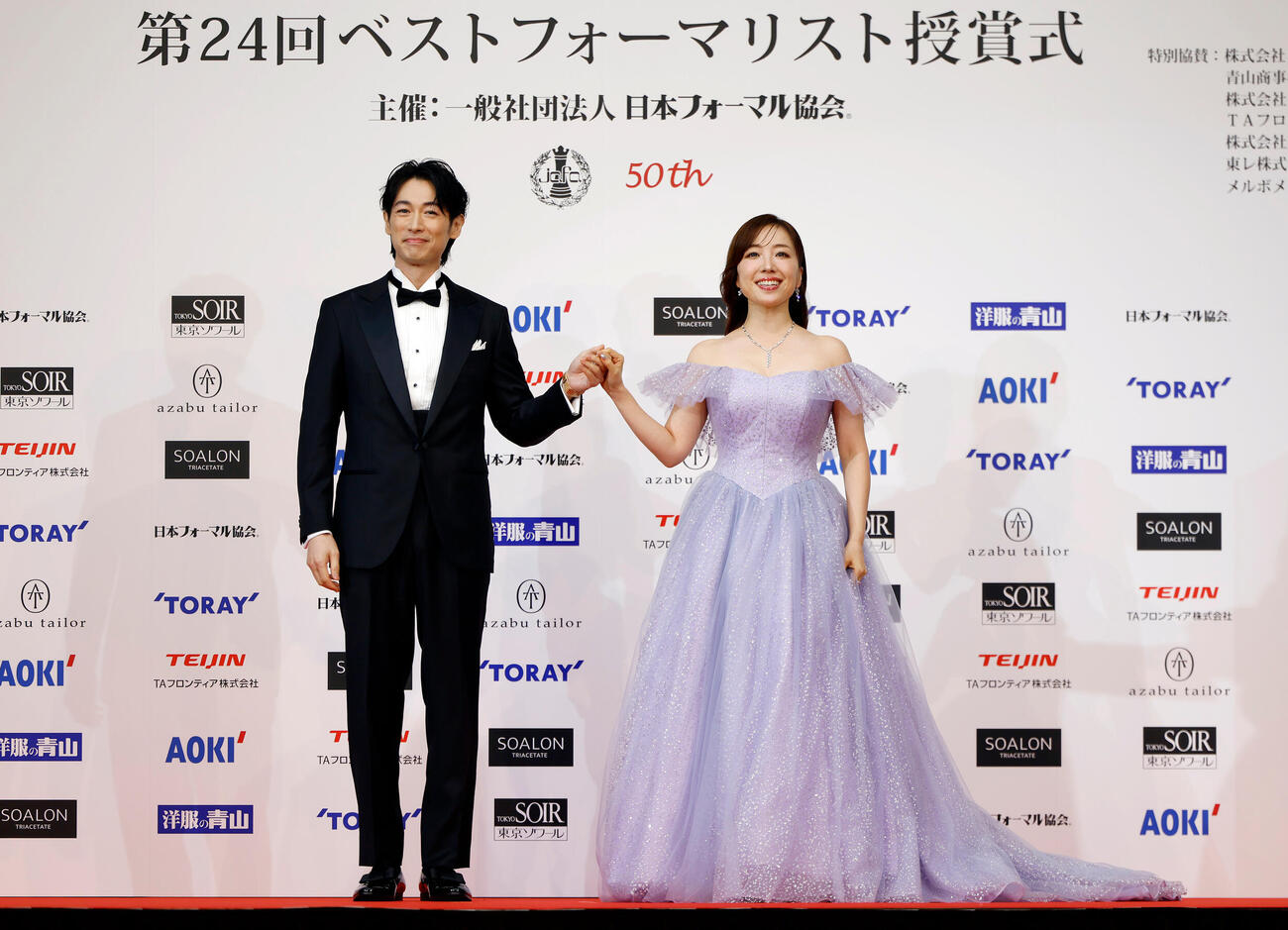 登壇したディーン・フジオカ（左）と平原綾香（撮影・山本朝陽）