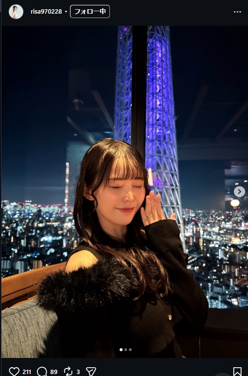 中野りさのインスタグラムから