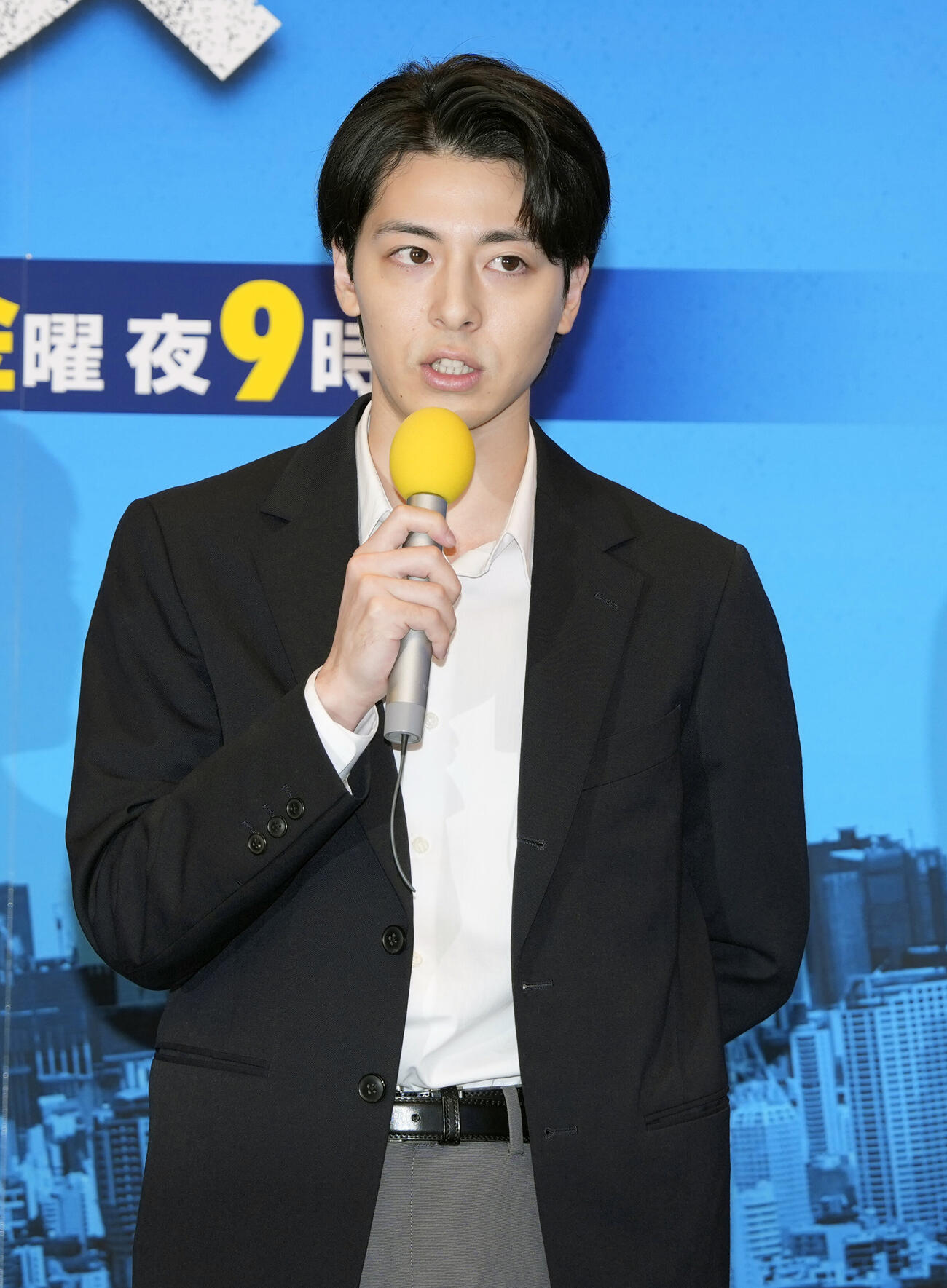 ドラマ「ボーダーズ警視庁特殊事件対策班」記者会見に登壇する高杉真宙（撮影・小島史椰）