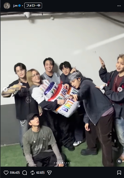BTSのJiminのインスタグラムから