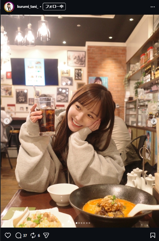 テレビ朝日・谷胡桃アナのインスタグラムから